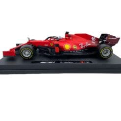 Alternative view of Bburago F1 model 1/18 Ferrari SF21 #16 Charles Leclerc F1 2021