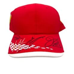 Official Scuderia Ferrari 2021 cap signed by Leclerc-Sainz-Schwartzman-Vasseur