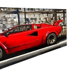 Alternative view of Enamel on canvas "Lamborghini Countach" 200x75cm