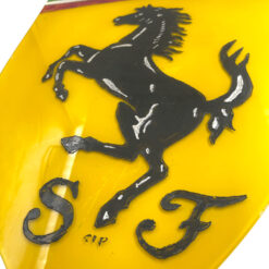 Alternative view of Ferrari logo shaped glass painting