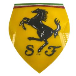Ferrari logo shaped glass painting