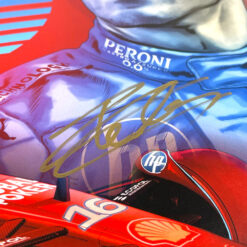Alternative view of Official Scuderia Ferrari SF-24 Poster #16 Miami GP 2024 Signed by Charles Leclerc Signature in Gold