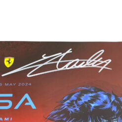 Alternative view of Official Scuderia Ferrari SF-24 Poster #16 Miami GP 2024 Signed by Charles Leclerc Signature in White