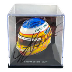 Alternative view of Mini Helmet Spark 1/5 Scuderia Ferrari Charles Leclerc #16 France GP 2021 signed by Leclerc