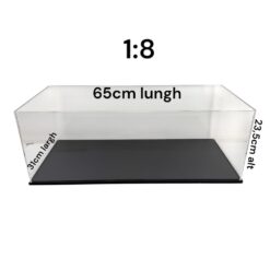 Plexiglass case x 1/8 scale models + black base 65x31x23.5cm