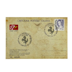 Italian Ferrari Cavallino Rampante 50th Anniversary Postcard 1947-1997