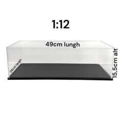 Plexiglass case x 1/12 scale models + black base 49cm x 24cm x 15.5cm